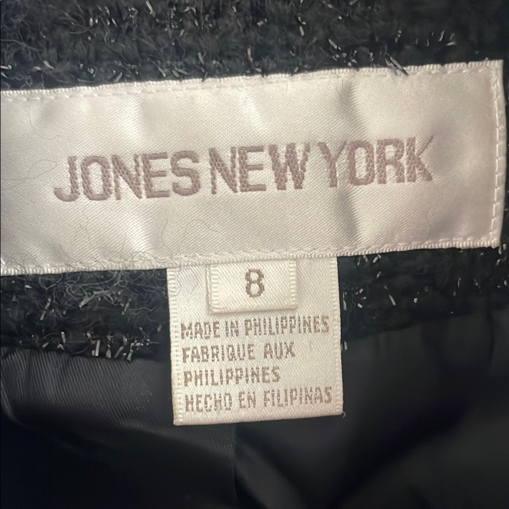 Jones New York Black Blazer Structured Wool-Blend - Picture 2 of 10